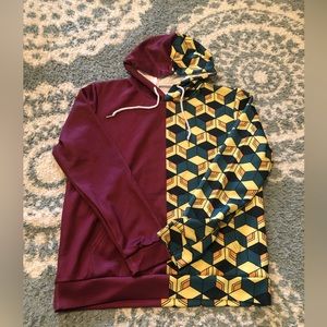 Demon slayer Giyu Tomioka Patttern Hoodie Size Large
